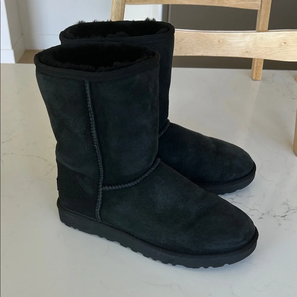 UGG Classic Black Sheepskin Boots - Picture 2 of 5